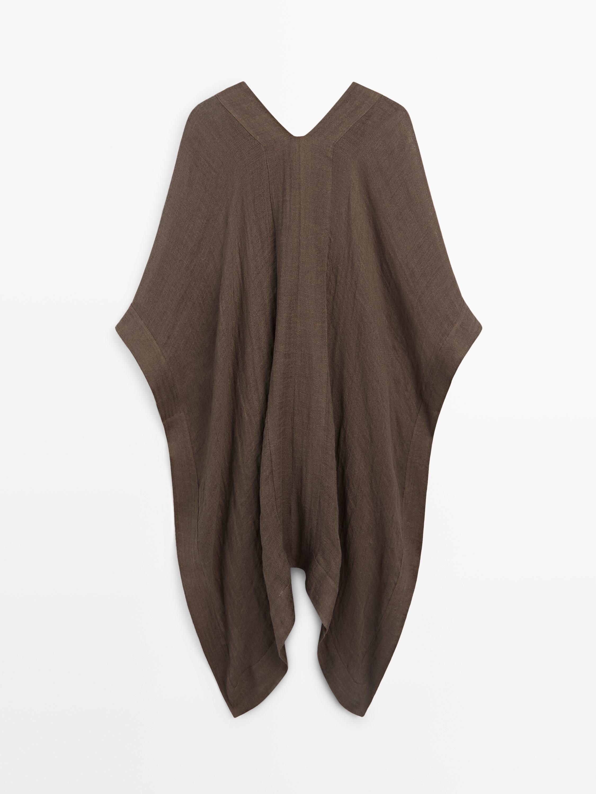 Flowing 100% linen oversize blouse with back detail